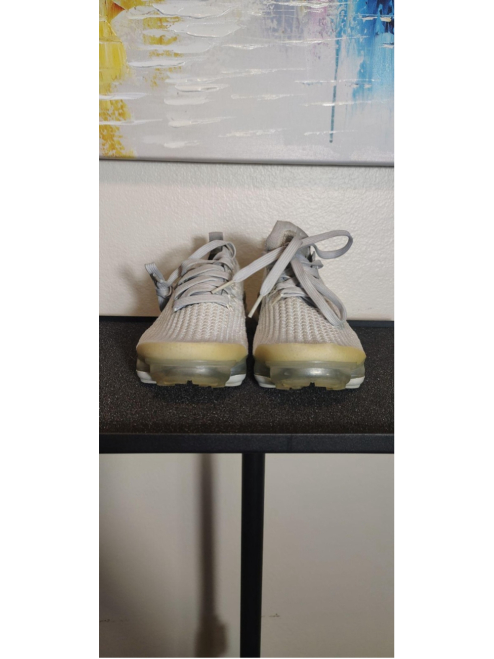 Nike Air VaporMax Flyknit 2 Shoes Womens Size 6 Gray Knit Sneakers AJ6910-100 - Picture 4 of 9